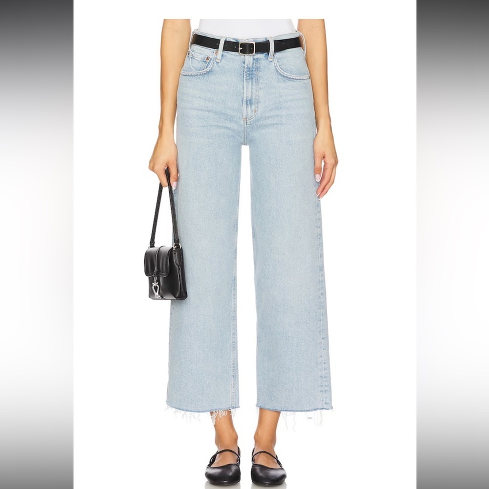 AG Cropped Wide Leg Jeans – Size 25 | 26” Inseam | Raw Hem
